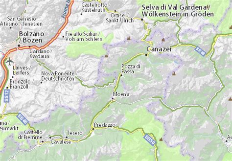 Alle trails sind durch die aufstiegsanlagen ciampinoi, dantercepies, cir, piz seteur und gran paradiso und über verschiedene verbindungswege miteinander verbunden. MICHELIN-Landkarte Vigo di Fassa - Stadtplan Vigo di Fassa ...