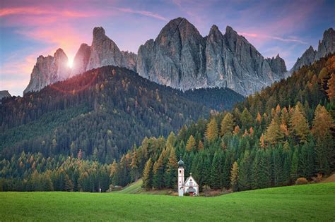 Wallpaper Italy South Tyrol Comune Di Funes Nature Mountains Fields