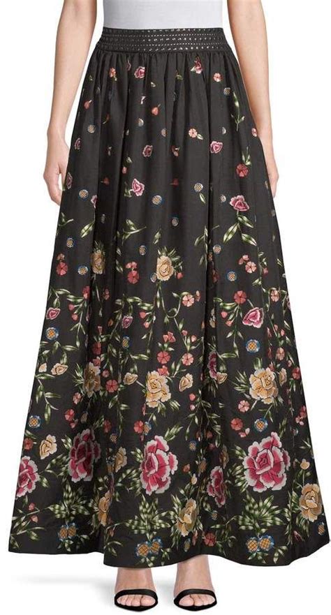 Alice Olivia Womens Embroidery Flare Skirt Flare Skirt Alice And