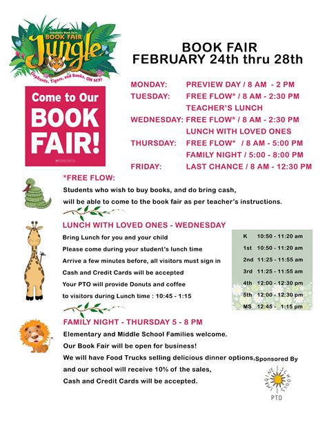 Book Fair Schedule Flyer In 2021 Scholastic Book Fair Book Fair Flyer