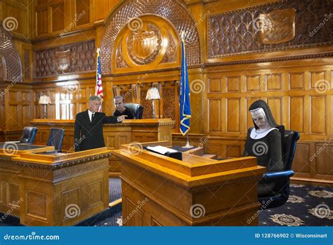 Funny Courtroom, Nun, Judge, Lawyer Stock Photo - Image of room