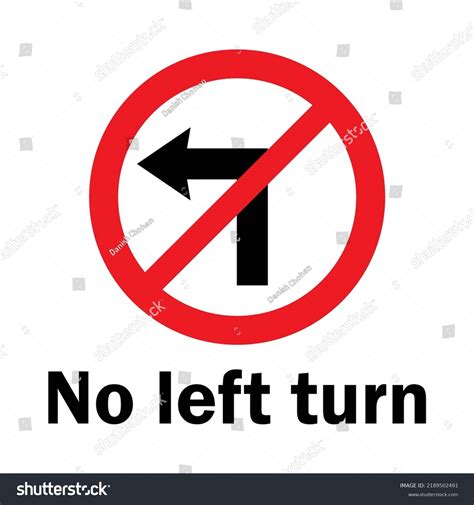 No Left Turn Traffic Signs And Symbols Vector Royalty Free Stock