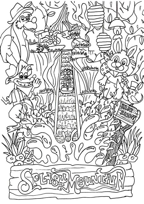 These sunset scenes are dynamic and full of character! Disney Inspired Disney Coloring Page Splash Mountain Ride ...