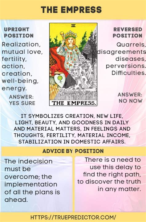 Tarot card meanings can provide much more insight than most people realize. The Empress tarot card meaning in love and career readings — True prediction