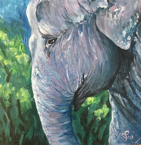 Elephant Acrylic Painting By Savy1396 Redbubble