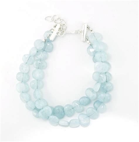 Aquamarine Gemstone Bracelet Jewelry Crafts Gemstone Bracelet Jewelry