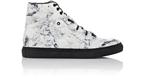 Well you're in luck, because here they come. Balenciaga Marble-effect High-top Sneakers in Black for ...