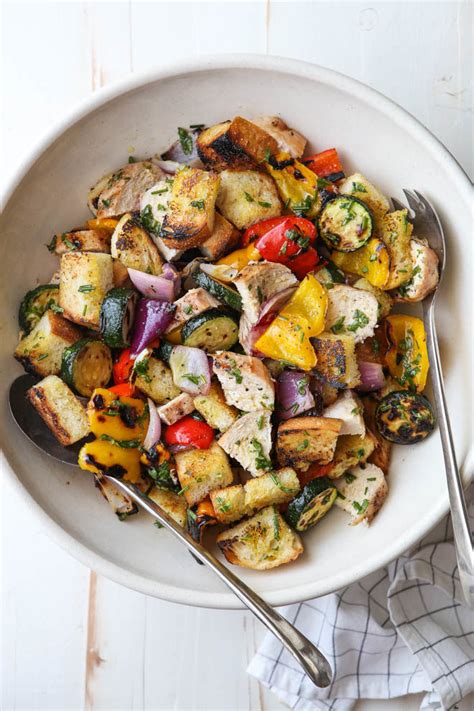 Grilled Chicken And Vegetable Panzanella Salad Completely Delicious