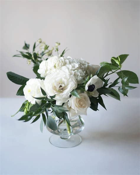 Classic Organic Green And White Reception Centrepiece
