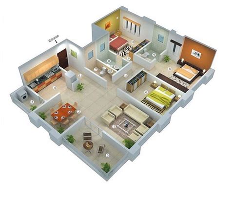 gambar denah rumah minimalis  kamar  lantai content