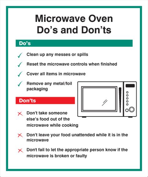 15624h Microwave Do S And Don Ts Rigid Plastic 300x250mm