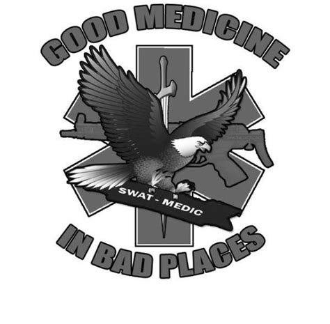 An Eagle With The Words Good Medicine In Bad Places On Its Back Side