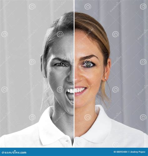 Two Side Face Of Woman Stock Photo Image Of Female Close 88093484