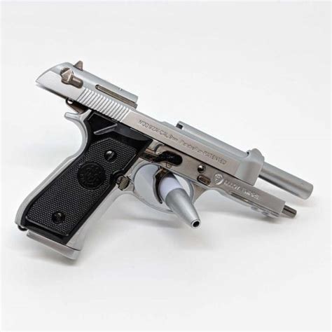 Miniatura De Pistola Beretta M92fs Chrome 12 Shell Ejecting Prime Guns