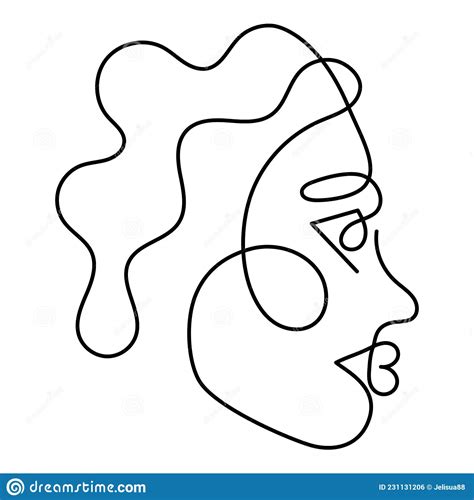 One Line Art Face Modern Contemporary Minimalist Abstract Woman