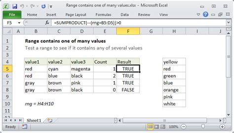 Excel Formula Range Contains One Of Many Values Exceljet