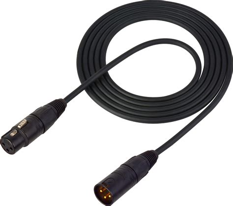 Sescom Dmx 3m3f 15b Lighting Control Cable 3 Pin Xlr Male To 3 Pin Xlr Female Black And Gold