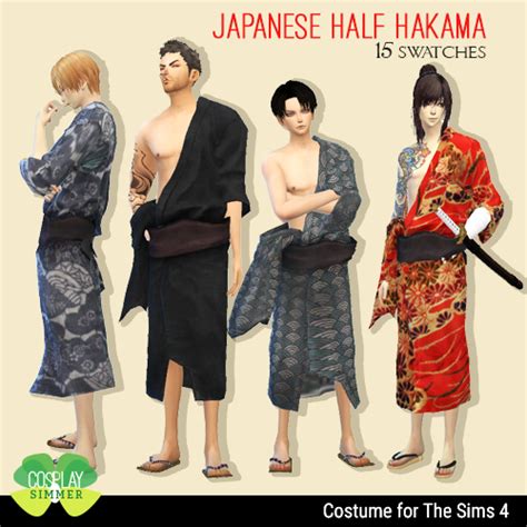 The Sims 4 Japanese Male Half Hakama Poponopun Sims 4 Japanese Cc
