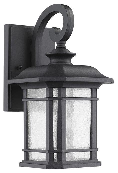 Franklin Transitional 1 Light Black Outdoor Wall Sconce Traditional