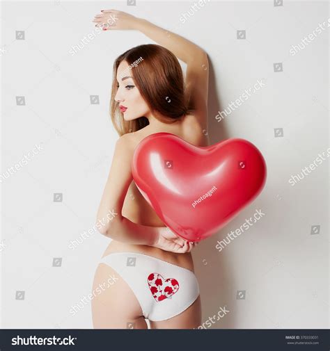 Beautiful Sexy Girl Red Heart Nude Stock Photo Shutterstock