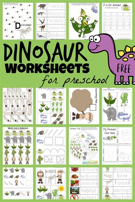 Dinosaurs Worksheet For Kindergarten