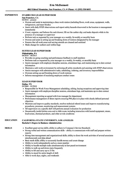 Resume Examples For Supervisors Mryn Ism
