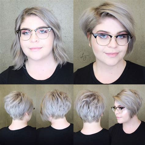 Asymmetrical Short Hairstyles For Fat Faces And Double Chins