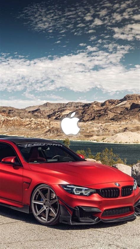 Download Outdoors With Red Bmw M4 Car Iphone Wallpaper