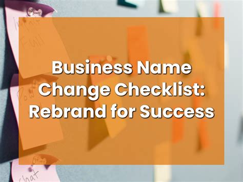 Business Name Change Checklist Rebrand For Success Mycompanyworks