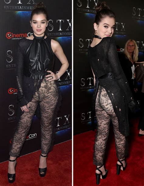 Hailee Steinfeld Wears See Through Trousers With Flesh Toned Granny Pants Daily Star