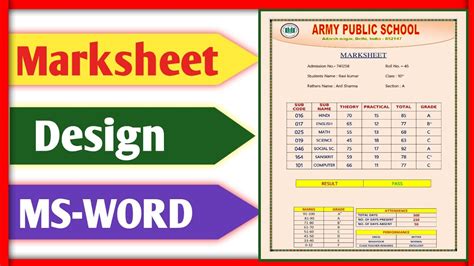 How To Create Marksheet In Ms Word In Hindi School Marksheet Design