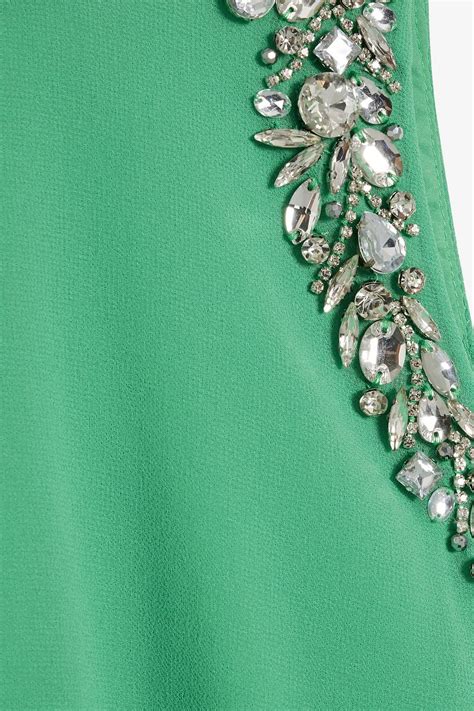 Badgley Mischka Asymmetric Crystal Embellished Chiffon Maxi Dress The Outnet