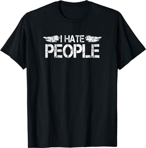 I Hate People Retro Vintage Distressed T Shirt Clothing