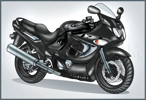 How To Draw A Sport Bike 2006 Suzuki Katana 600 Step By Step Drawing