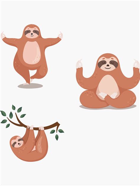 Cute Cartoon Sloth Sticker Pack Sticker For Sale By Patternsnthings