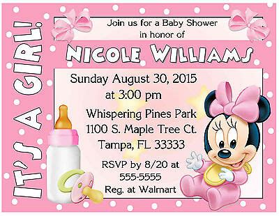 Apart from birthday parties, minnie mouse invitations are amazing for the baby shower parties as well. 20 BABY MINNIE MOUSE BABY SHOWER INVITATIONS - Printed ...