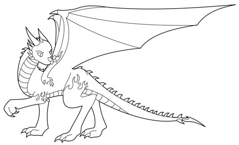 Simple Dragon Outline Drawing