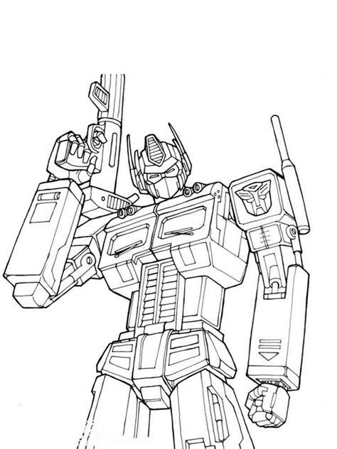 Optimus Prime Coloring Pages Sketch Coloring Page