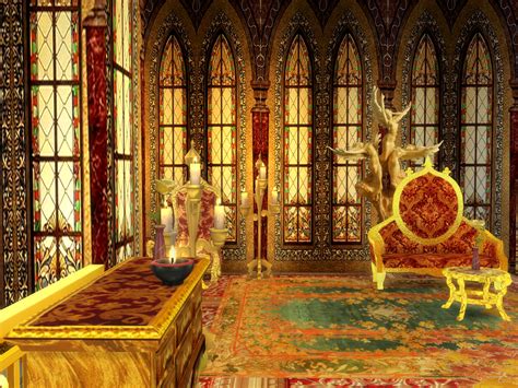 Anna Quinn Stories Castle Stained Glass Walls For Sims 4