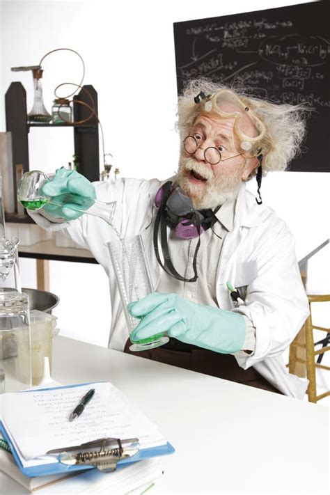 Mad Scientist Conducts Chemistry Experiment Stock Image Image Of