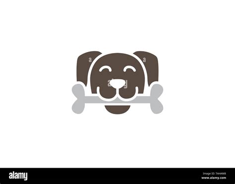 Creative Dog Bone Logo Vector Design Icon Symbol Illustration Stock