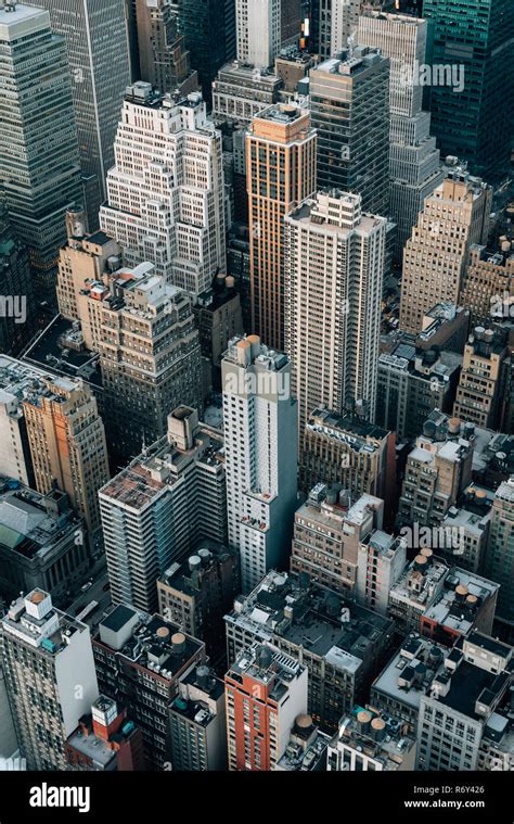 A Birds Eye View Of Buildings In Midtown Manhattan New York City