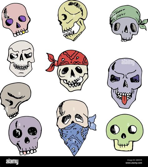 Colorful Hand Painted Skull Vectorillustration Stock Vector Image