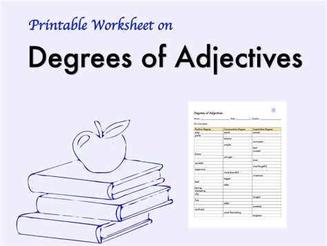 Degrees Of Adjectives Worksheet Teaching Resource Printable Exercise