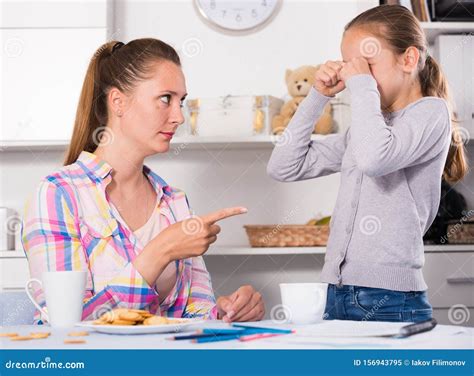 Young Mother Scolding Her Daughter Stock Image Image Of Mature