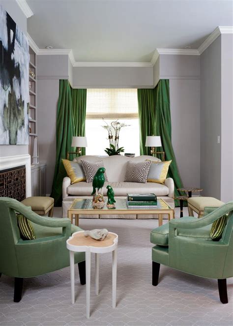 Transitional Living Room With Green Accents Living Room Green Home