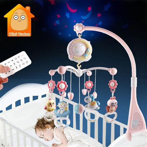 Baby Toys 0 12 Months Crib Mobile Musical Box With Holder Toddlers Soft