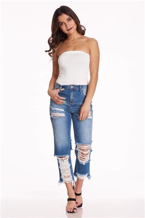 High Waist Extreme Rip Jeans Discovery Clothing 1999 Cute Clothes For Women Extreme