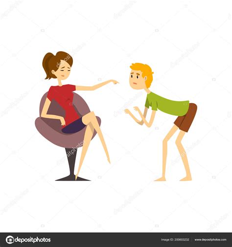 Henpecked Man And His Wife Husband Dominated By Wife Cartoon Vector Illustration On A White