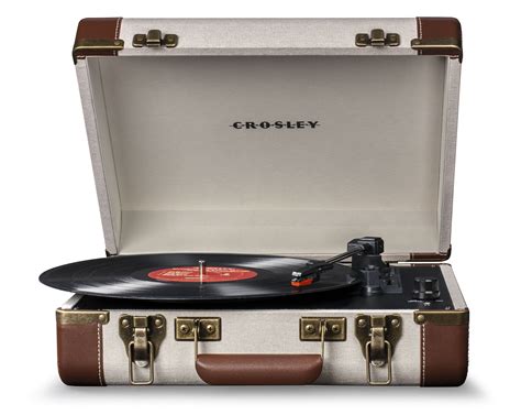 Crosley Executive Retro Turntable Record Player Linen And Brown